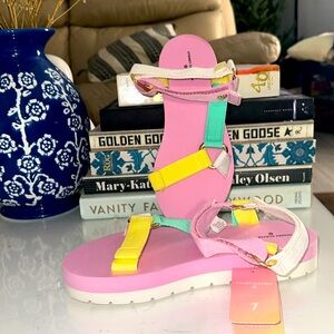 NWT STONEY CLOVER x TARGET | Multi-Colorblock Velcro Sandals. | Size: 7